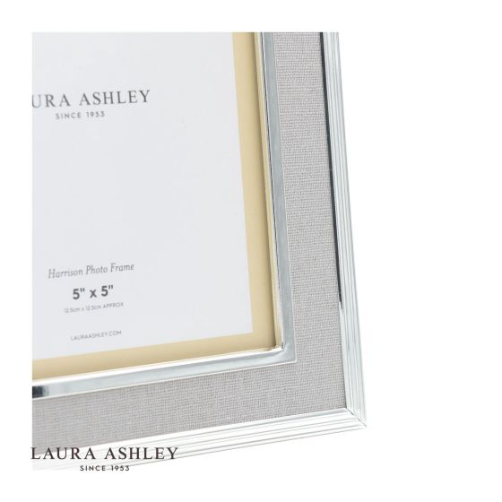 Där Lighting Laura Ashley Harrison Photo Frame Pale Charcoal Linen 5x5 Inch