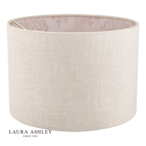 Där Lighting Laura Ashley Hazelton Drum Shade Silver/Pink 30.5cm/12 Inch