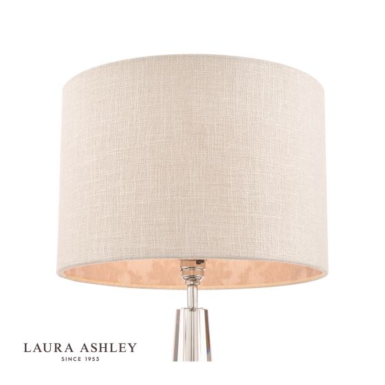 Där Lighting Laura Ashley Hazelton Drum Shade Silver/Pink 30.5cm/12 Inch