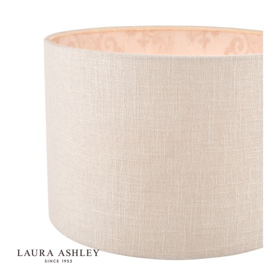 Där Lighting Laura Ashley Hazelton Drum Shade Silver/Pink 30.5cm/12 Inch
