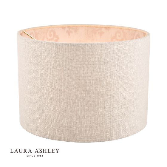 där lighting Laura Ashley Hazelton Drum Shade Silver/Pink 30.5cm/12 inch