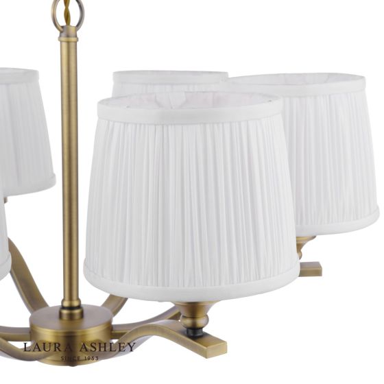 Där Lighting Laura Ashley Hemsley 6 Light Chandelier Matt Antique Brass With Shade