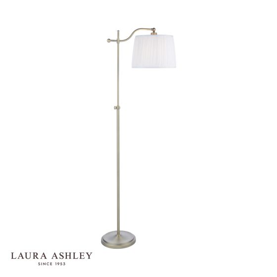 där lighting Laura Ashley Hemsley Floor Lamp Antique Brass and Ivory With Shade