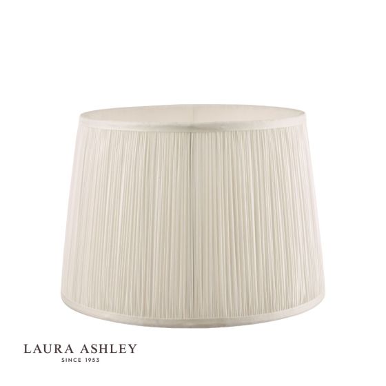 Där Lighting Laura Ashley Hemsley Pleated Silk Empire Drum Shade Cream 20cm/8 Inch