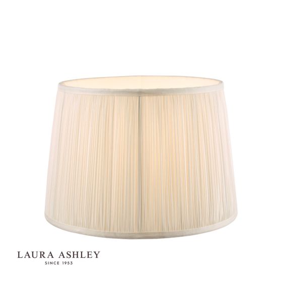 där lighting Laura Ashley Hemsley Pleated Silk Empire Drum Shade Cream 20cm/8 inch