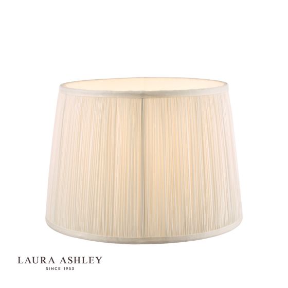 där lighting Laura Ashley Hemsley Pleated Silk Empire Drum Shade Cream 35cm/14 Inch