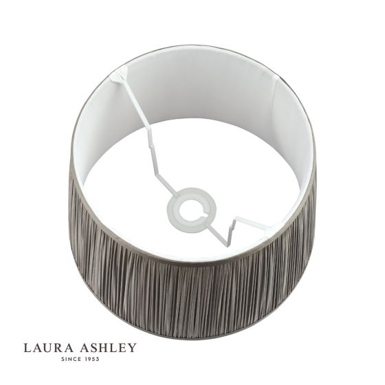 Där Lighting Laura Ashley Hemsley Pleated Silk Empire Drum Shade Grey 25cm/10 Inch