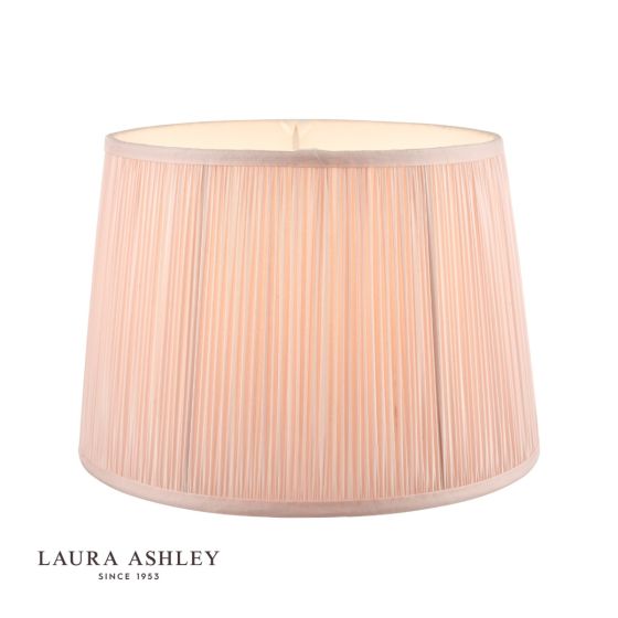 där lighting Laura Ashley Hemsley Pleated Silk Empire Drum Shade Pink 25cm/10 inch