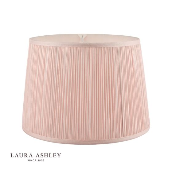 Där Lighting Laura Ashley Hemsley Pleated Silk Empire Drum Shade Pink 30cm/12 Inch
