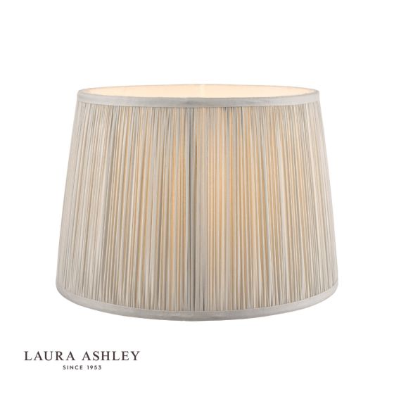 där lighting Laura Ashley Hemsley Pleated Silk Empire Drum Shade Silver 20cm/8 inch