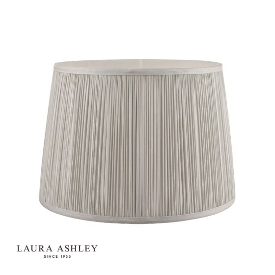 Där Lighting Laura Ashley Hemsley Pleated Silk Empire Drum Shade Silver 30cm/12 Inch