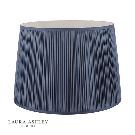 där lighting Laura Ashley Hemsley Silk Shade Blue 40.5cm/16 inch