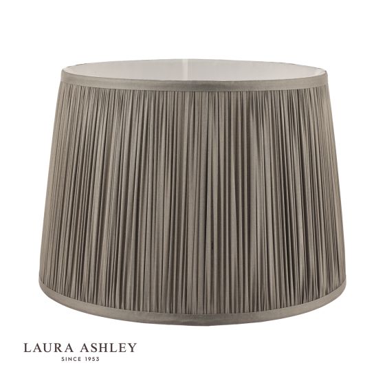 där lighting Laura Ashley Hemsley Silk Shade Grey 40.5cm/16 inch