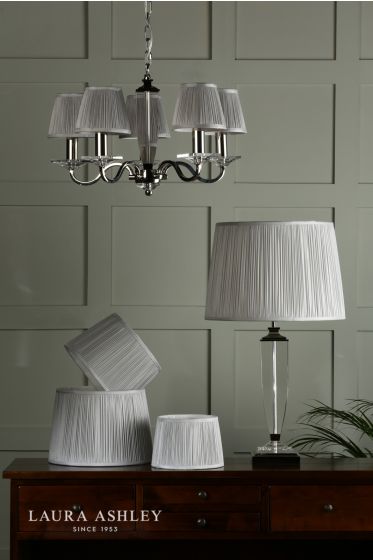 Där Lighting Laura Ashley Hemsley Silk Shade Silver 14cm/5 Inch