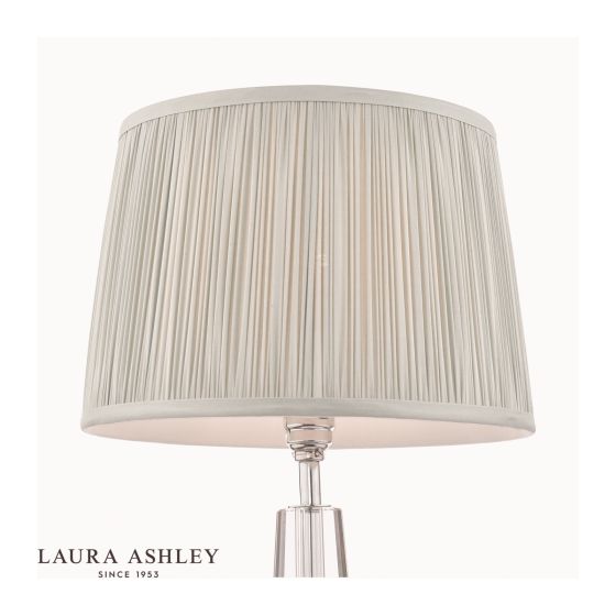 Där Lighting Laura Ashley Hemsley Silk Shade Silver 40.5cm/16 Inch