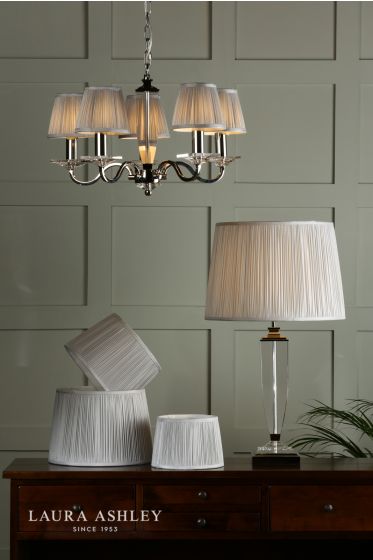 Där Lighting Laura Ashley Hemsley Silk Shade Silver 40.5cm/16 Inch