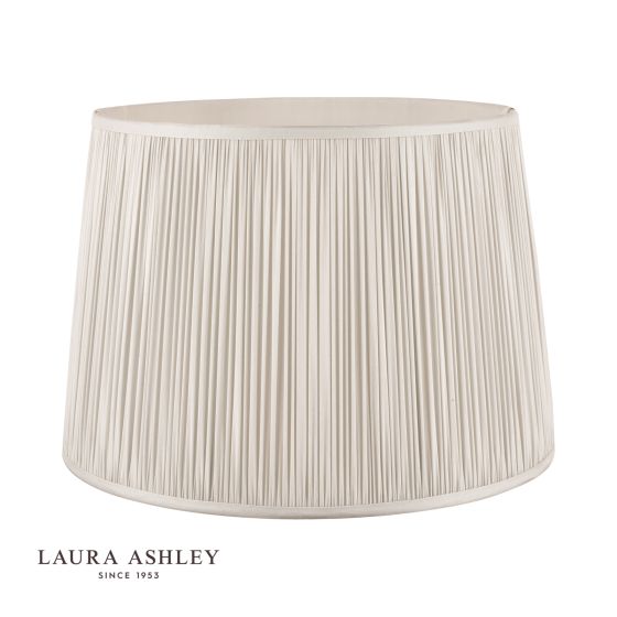 där lighting Laura Ashley Hemsley Silk Shade Silver 40.5cm/16 inch