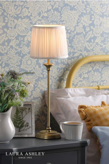 Där Lighting Laura Ashley Hemsley Touch Table Lamp Antique Brass With Shade