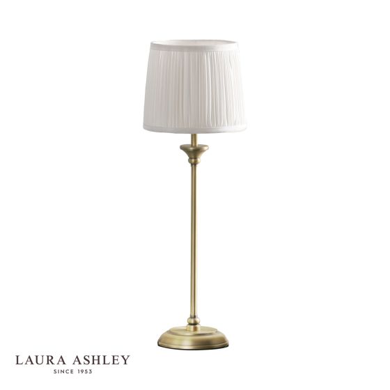 där lighting Laura Ashley Hemsley Touch Table Lamp Antique Brass With Shade