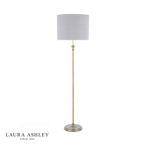 där lighting Laura Ashley Highgrove Floor Lamp Matt Antique Brass With Shade