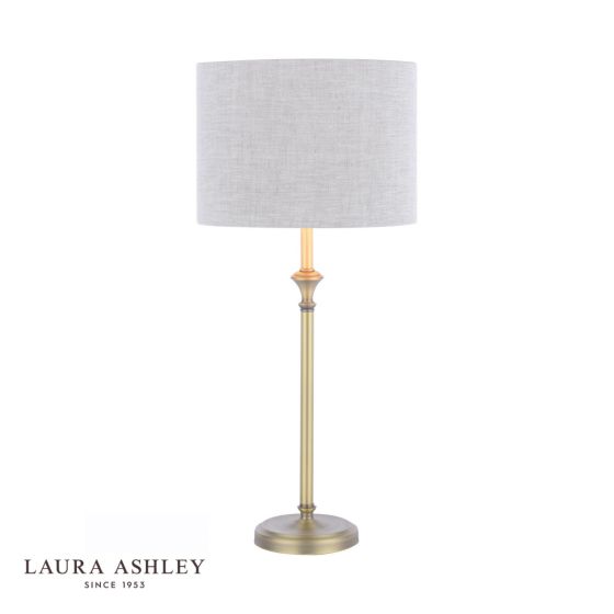 där lighting Laura Ashley Highgrove Table Lamp Matt Antique Brass With Shade