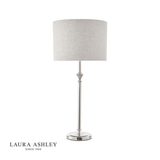 Där Lighting Laura Ashley Highgrove Table Lamp Polished Nickel With Shade