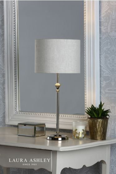 Där Lighting Laura Ashley Highgrove Table Lamp Polished Nickel With Shade