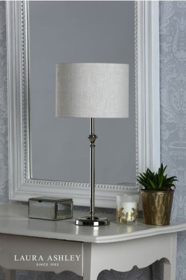 Där Lighting Laura Ashley Highgrove Table Lamp Polished Nickel With Shade