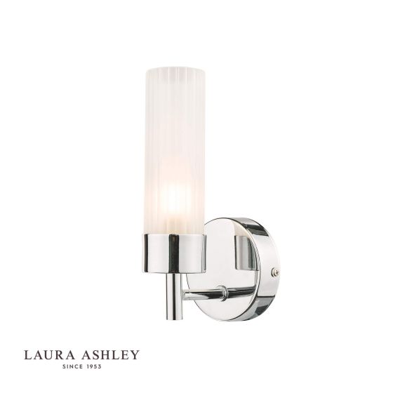 där lighting Laura Ashley Howard Bathroom Wall Light Polished Chrome IP44