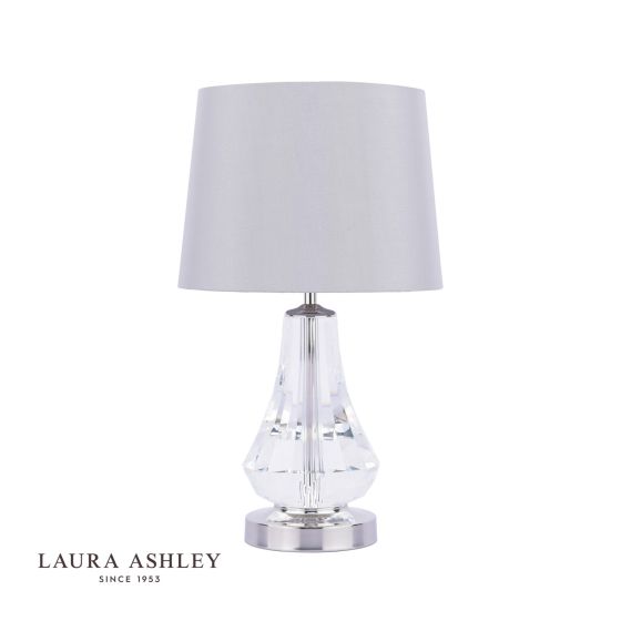 Där Lighting Laura Ashley Humby Touch Table Lamp Crystal & Polished Nickel With Shade