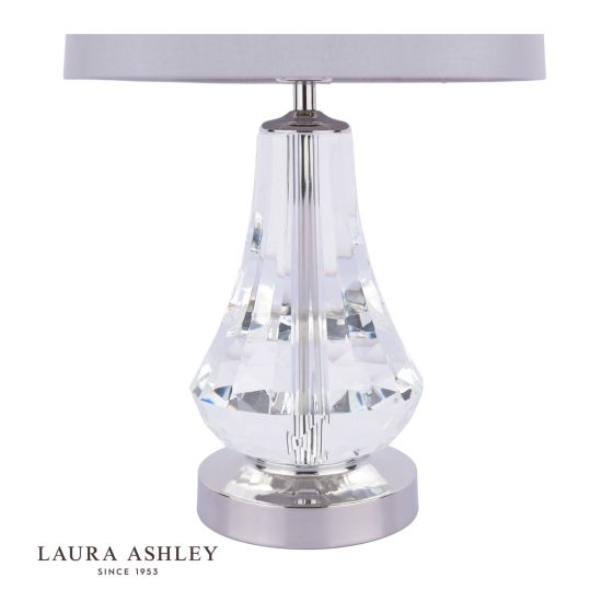 Där Lighting Laura Ashley Humby Touch Table Lamp Crystal & Polished Nickel With Shade
