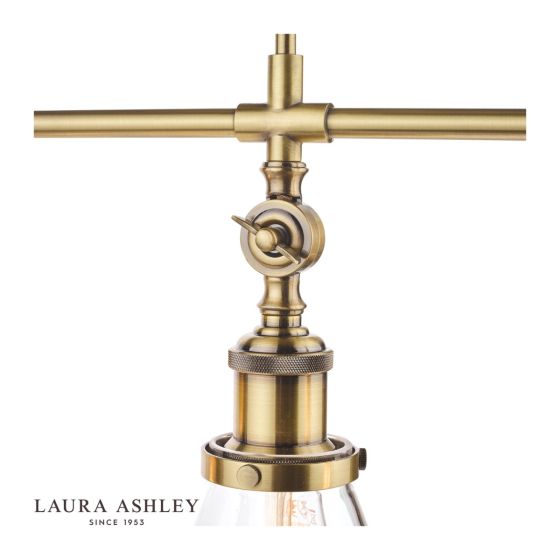 Där Lighting Laura Ashley Isaac 3lt Bar Pendant Antique Brass