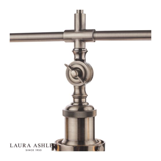 Där Lighting Laura Ashley Isaac 3lt Bar Pendant Satin Nickel Glass