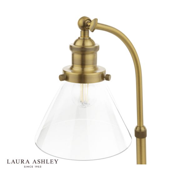 Där Lighting Laura Ashley Isaac Desk Lamp Antique Brass And Glass