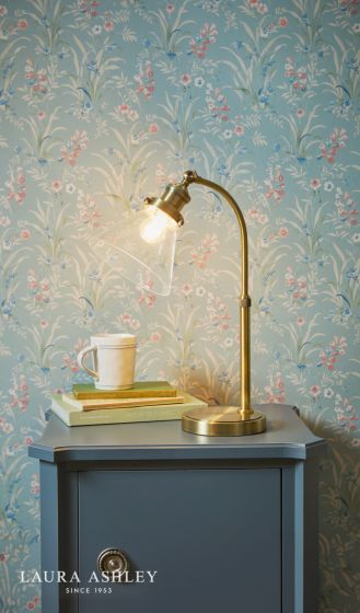 Där Lighting Laura Ashley Isaac Desk Lamp Antique Brass And Glass