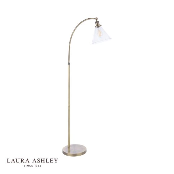 Där Lighting Laura Ashley Isaac Floor Lamp Antique Brass And Glass