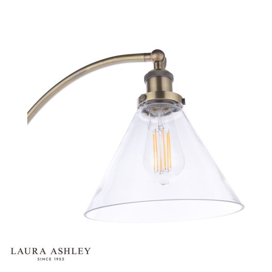 Där Lighting Laura Ashley Isaac Floor Lamp Antique Brass And Glass