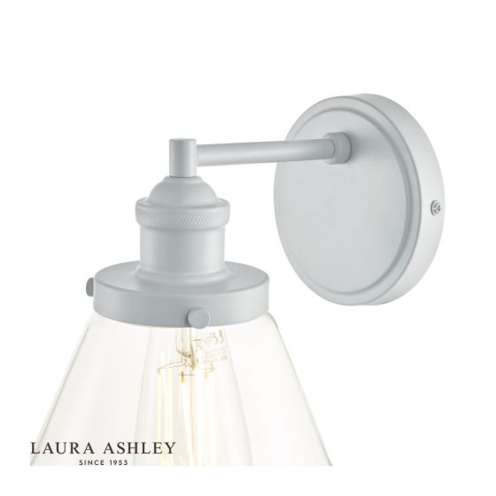 Där Lighting Laura Ashley Isaac Outdoor Wall Light Pale Slate Grey Glass IP44