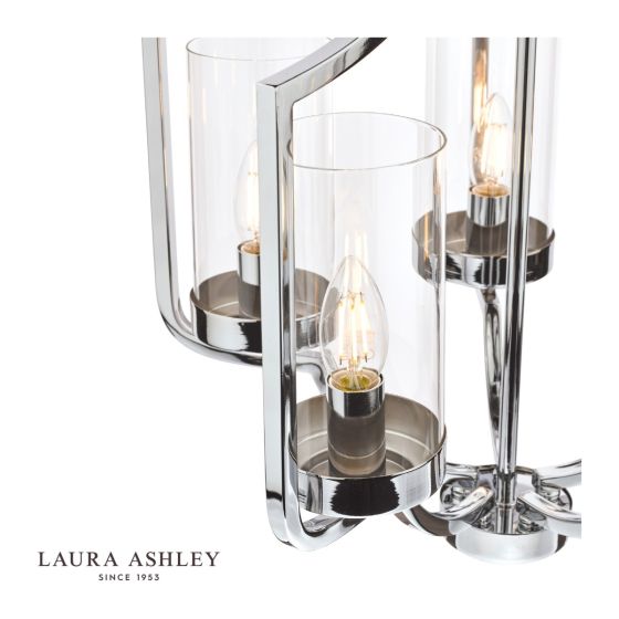 Där Lighting Laura Ashley Joseph 5lt Chandelier Polished Chrome Glass