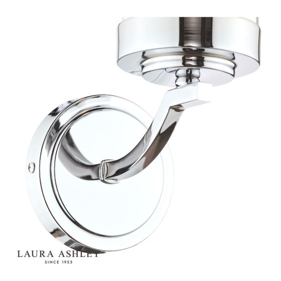Där Lighting Laura Ashley Joseph Wall Light Polished Chrome Glass