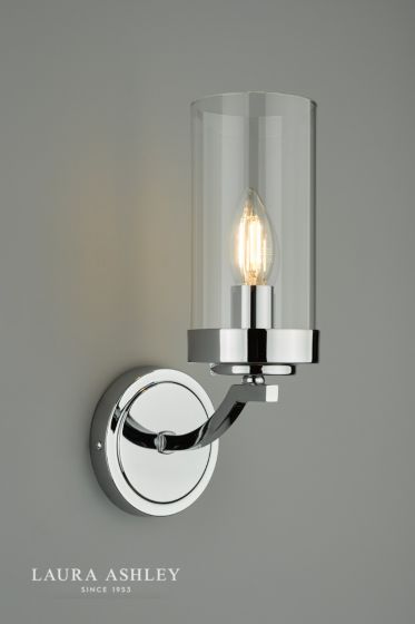 Där Lighting Laura Ashley Joseph Wall Light Polished Chrome Glass