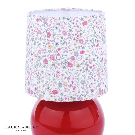 Där Lighting Laura Ashley Knowlton Table Lamp Pink Crackle Glaze With Shade