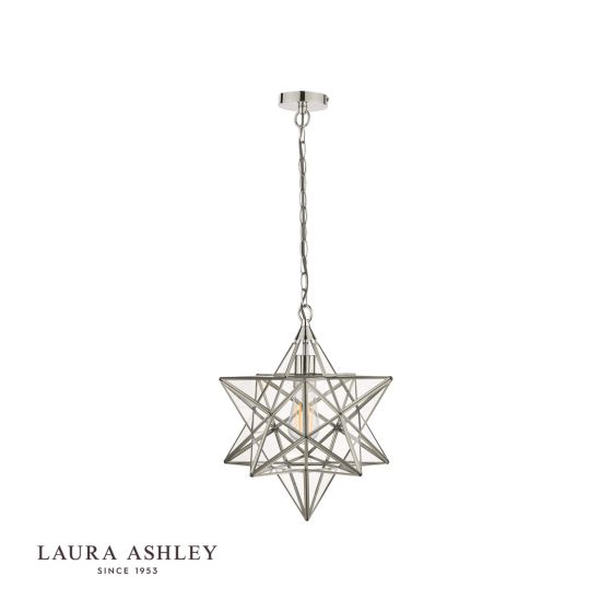 Där Lighting Laura Ashley Large Star Pendant Silver Glass