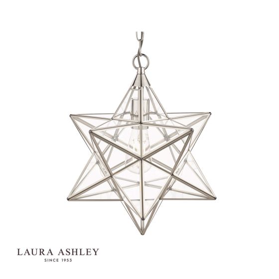 Där Lighting Laura Ashley Large Star Pendant Silver Glass