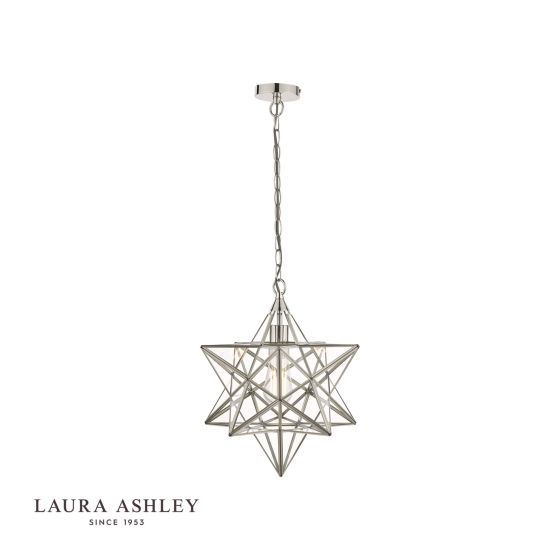 där lighting Laura Ashley Large Star Pendant Silver Glass