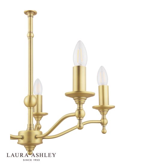 Där Lighting Laura Ashley Ludchurch 5 Light Armed Pendant Matt Antique Brass Fitting Only