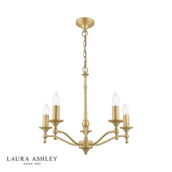 där lighting Laura Ashley Ludchurch 5 Light Armed Pendant Matt Antique Brass Fitting Only
