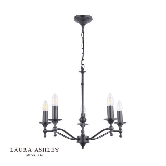 Där Lighting Laura Ashley Ludchurch 5 Light Chandelier Industrial Black Fitting Only