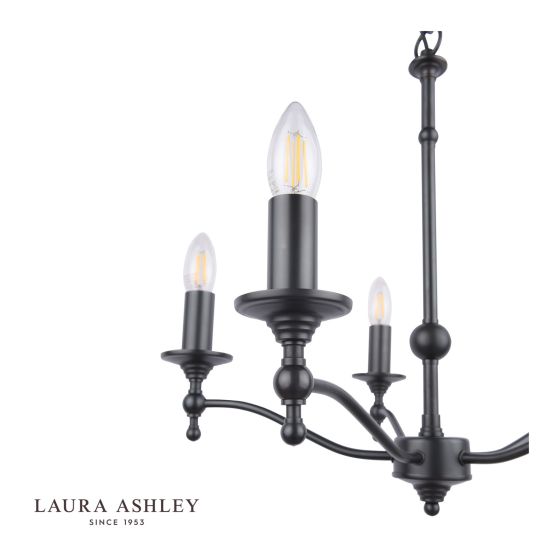 Där Lighting Laura Ashley Ludchurch 5 Light Chandelier Industrial Black Fitting Only
