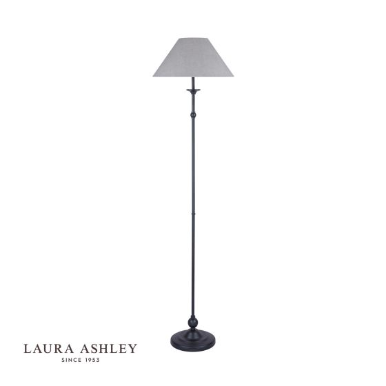 Där Lighting Laura Ashley Ludchurch Floor Lamp Industrial Black With Shade